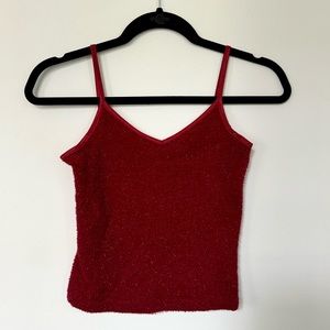 Vintage CHEROY Red Glitter Tank Top